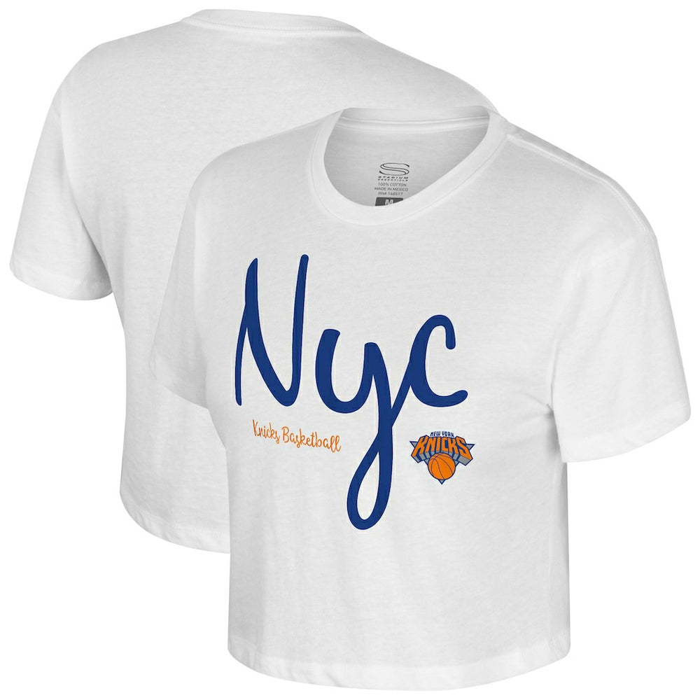 NBA - New York Knicks Stadium Essentials Cropped Third Quarter T-Shirt - White