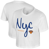 NBA - New York Knicks Stadium Essentials Cropped Third Quarter T-Shirt - White