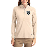 Las Vegas Raiders Cutter & Buck Women's Adapt Eco Knit Stretch Recycled Raglan Half-Zip Pullover Tan - NFL