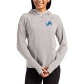 Detroit Lions Cutter & Buck Women's Primary Logo Adapt Knit Recycled Raglan Pullover Hoodie Heather Gray - NFL