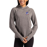 New England Patriots Cutter & Buck Women's Throwback Logo Adapt Knit Recycled Raglan Pullover Hoodie Heather Charcoal - NFL