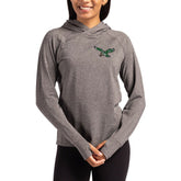 Philadelphia Eagles Cutter & Buck Women's Throwback Logo Adapt Knit Recycled Raglan Pullover Hoodie Heather Charcoal - NFL
