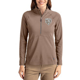 Chicago Bears Cutter & Buck Women's Tonal Adapt Eco Knit Stretch Recycled Raglan Half-Zip Pullover Brown - NFL