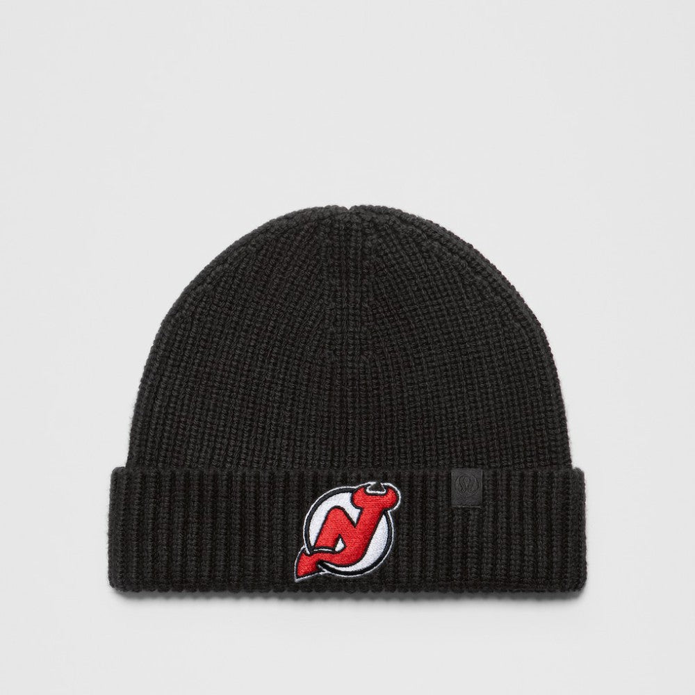 New Jersey Devils - lululemon Unisex Close-Fit Wool-Blend Ribbed Beanie Black