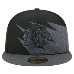 Chicago Blackhawks New Era Spikes 59FIFTY Fitted Hat Black