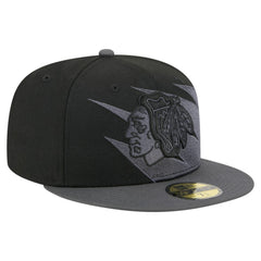 Chicago Blackhawks New Era Spikes 59FIFTY Fitted Hat Black