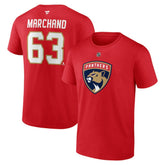 Brad Marchand Florida Panthers - Fanatics Authentic Stack Name & Number T-Shirt Red