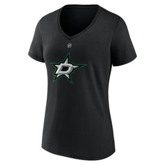 Mikko Rantanen Dallas Stars - Fanatics Women's Authentic Stack Name & Number V-Neck T-Shirt Black
