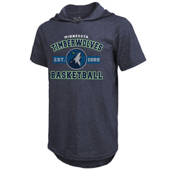 NBA - Minnesota Timberwolves Majestic Threads Tri-Blend Hoodie T-Shirt - Navy