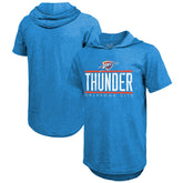 NBA - Oklahoma City Thunder Majestic Threads Tri-Blend Hoodie T-Shirt - Blue