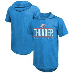 NBA - Oklahoma City Thunder Majestic Threads Tri-Blend Hoodie T-Shirt - Blue