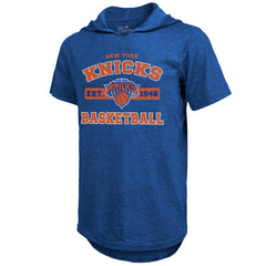 NBA - New York Knicks Majestic Threads Tri-Blend Hoodie T-Shirt - Royal