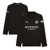 Puma Manchester City 2025/26 Away Replica Long Sleeve Jerseys - Black