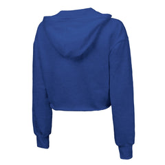 NBA - New York Knicks Majestic Threads Women's Tri-Blend Cropped Pullover Hoodie - Royal