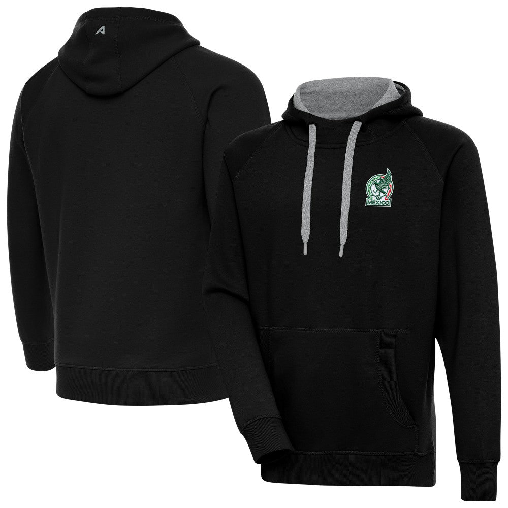 Mexico National Team Antigua Takeover Pullover Hoodie - Black