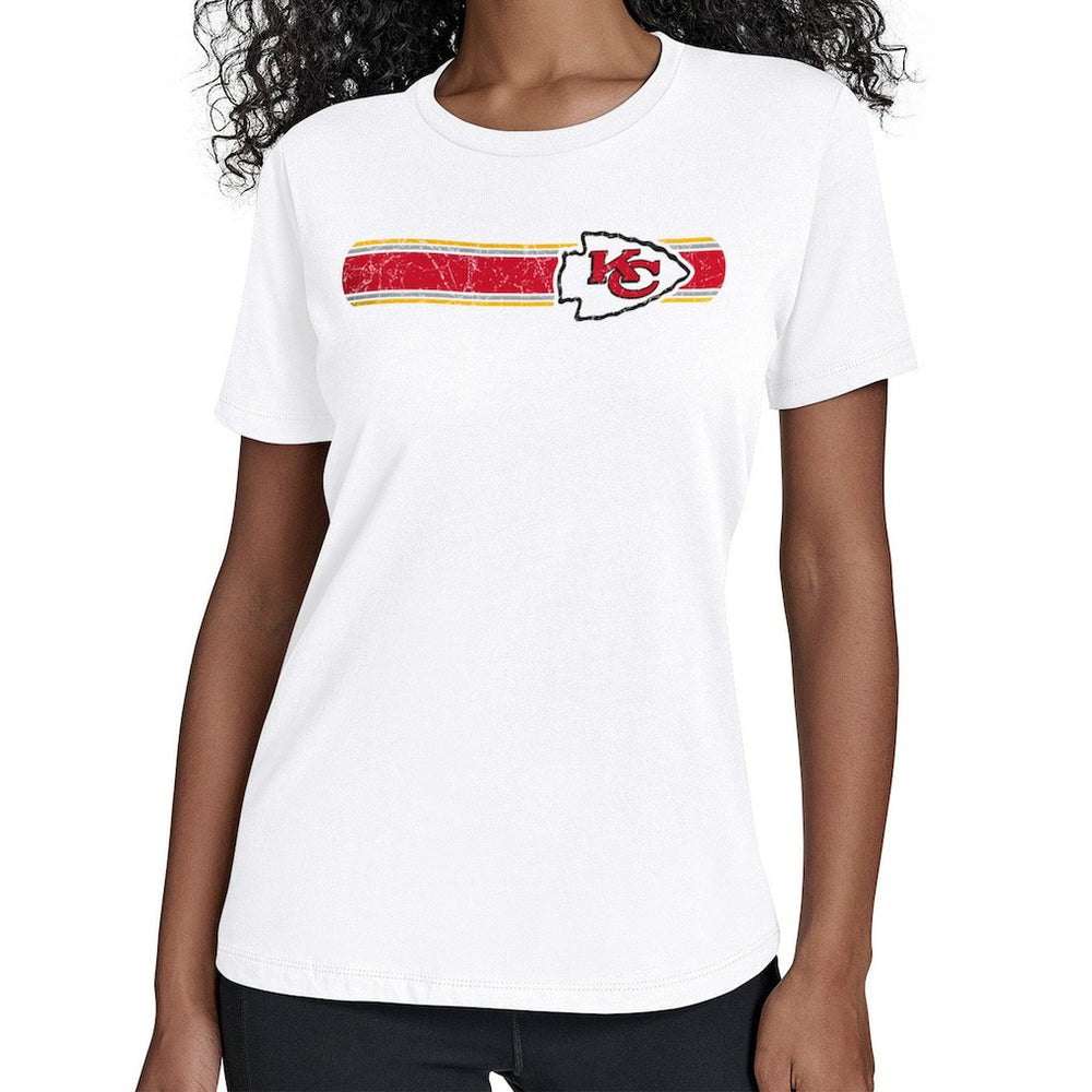 Kansas City Chiefs Starter Women's Team Stripe T-Shirt White - NFL