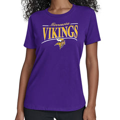 Minnesota Vikings Starter Women's Arch Stripe T-Shirt Purple - NFL