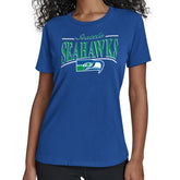 Seattle Seahawks Starter Women's Throwback Arch Stripe T-Shirt Royal - NFL