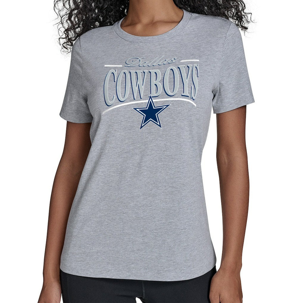 Dallas Cowboys Starter Women's Arch Stripe T-Shirt Gray - NFL