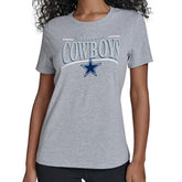 Dallas Cowboys Starter Women's Arch Stripe T-Shirt Gray - NFL