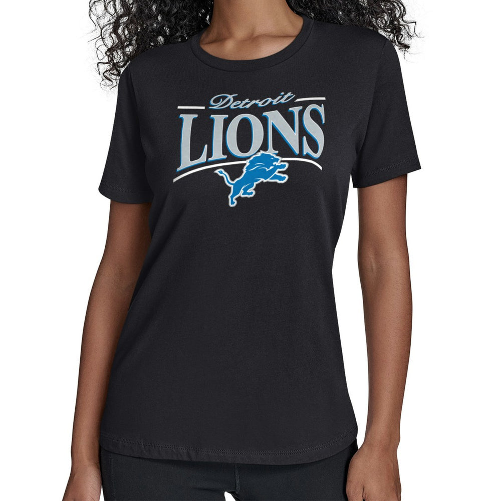 Detroit Lions Starter Women's Arch Stripe T-Shirt Black - NFL