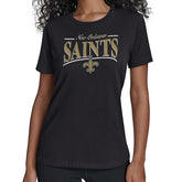 New Orleans Saints Starter Women's Arch Stripe T-Shirt Black - NFL
