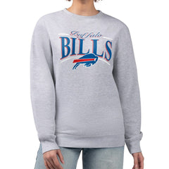 Buffalo Bills Starter Women's Arch Stripe Fleece Pullover Sweatshirt Gray - NFL