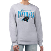 Carolina Panthers Starter Women's Arch Stripe Fleece Pullover Sweatshirt Gray - NFL