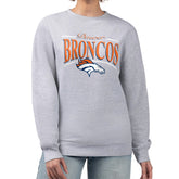 Denver Broncos Starter Women's Arch Stripe Fleece Pullover Sweatshirt Gray - NFL