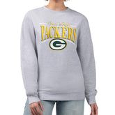 Green Bay Packers Starter Women's Arch Stripe Fleece Pullover Sweatshirt Gray - NFL