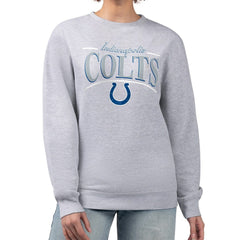 Indianapolis Colts Starter Women's Arch Stripe Fleece Pullover Sweatshirt Gray - NFL
