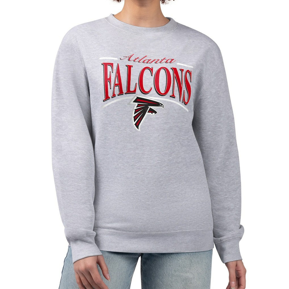 Atlanta Falcons Starter Women's Arch Stripe Fleece Pullover Sweatshirt Gray - NFL