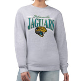 Jacksonville Jaguars Starter Women's Throwback Arch Stripe Fleece Pullover Sweatshirt Gray - NFL