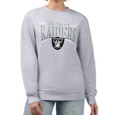 Las Vegas Raiders Starter Women's Arch Stripe Fleece Pullover Sweatshirt Gray - NFL