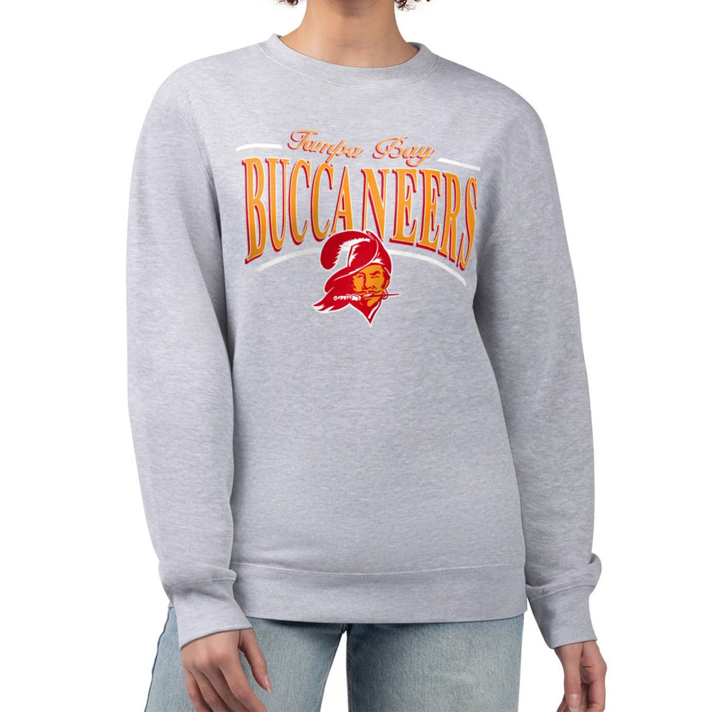 Tampa Bay Buccaneers Starter Women's Throwback Arch Stripe Fleece Pullover Sweatshirt Gray - NFL