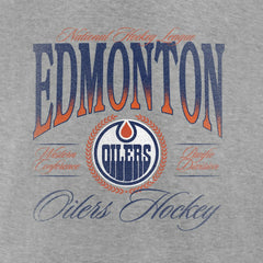 Edmonton Oilers - Women's Retro Script V-Neck T-Shirt Gray