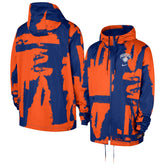 Nike - New York Knicks Courtside Club Premium Woven Full-Zip Hooded Jacket - Blue/Orange