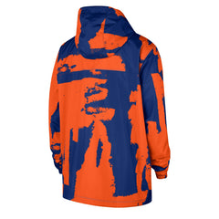 Nike - New York Knicks Courtside Club Premium Woven Full-Zip Hooded Jacket - Blue/Orange