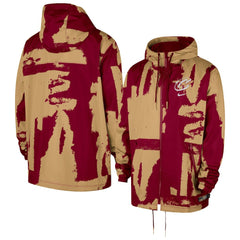 Nike - Cleveland Cavaliers Courtside Club Premium Woven Full-Zip Hooded Jacket - Wine/Gold
