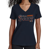 Chicago Bears Starter Women's Groovy Script V-Neck T-Shirt Navy - NFL