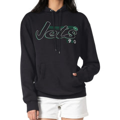 New York Jets Starter Women's Groovy Script Pullover Hoodie Black - NFL