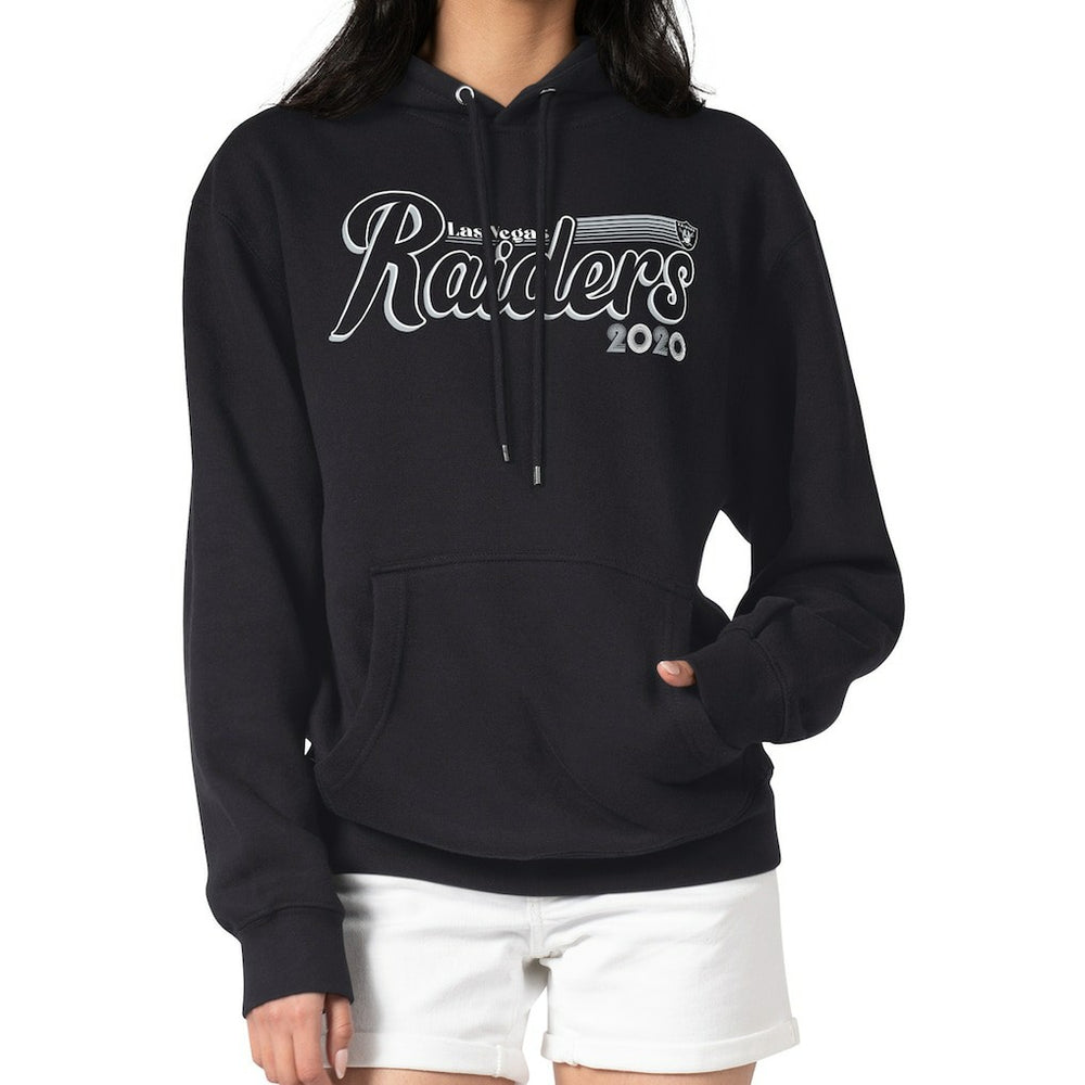 Las Vegas Raiders Starter Women's Groovy Script Pullover Hoodie Black - NFL