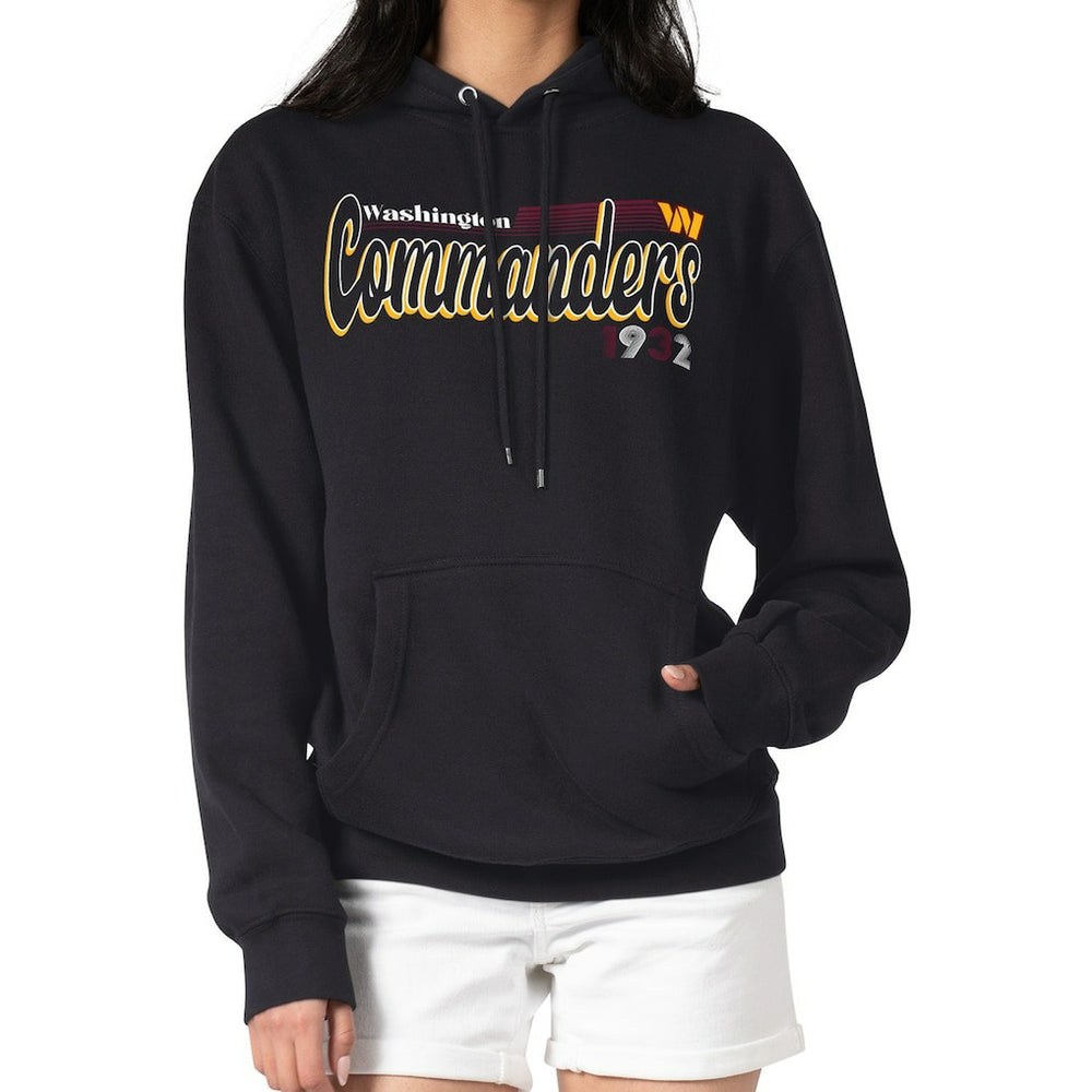 Washington Commanders Starter Women's Groovy Script Pullover Hoodie Black - NFL