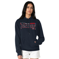 Houston Texans Starter Women's Groovy Script Pullover Hoodie Navy - NFL