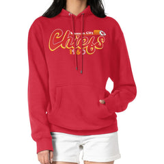Kansas City Chiefs Starter Women's Groovy Script Pullover Hoodie Red - NFL