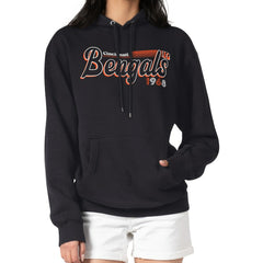 Cincinnati Bengals Starter Women's Groovy Script Pullover Hoodie Black - NFL