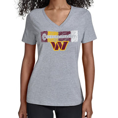 Washington Commanders Starter Women's Color Shading V-Neck T-Shirt Gray - NFL