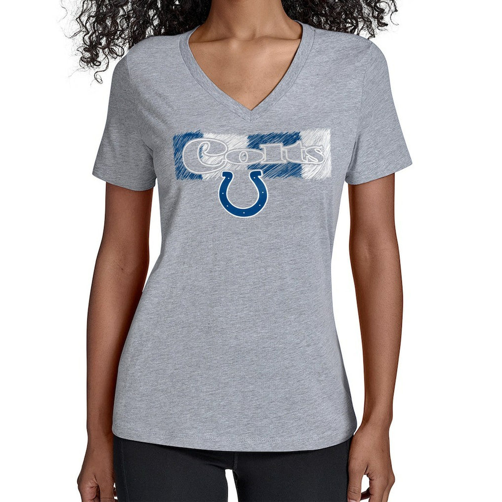Indianapolis Colts Starter Women's Color Shading V-Neck T-Shirt Gray - NFL