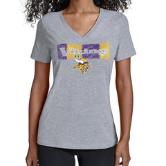 Minnesota Vikings Starter Women's Color Shading V-Neck T-Shirt Gray - NFL