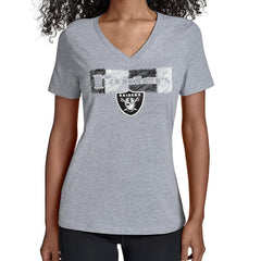 Las Vegas Raiders Starter Women's Color Shading V-Neck T-Shirt Gray - NFL